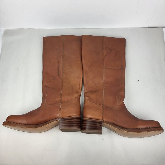 Frye Knee High Saddle Brown Leather Campus Boots Classic Size 11 - Picture 10 of 16